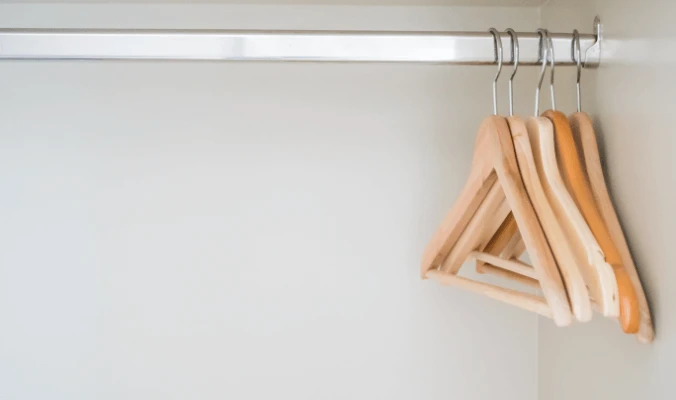 emply closet with hanger