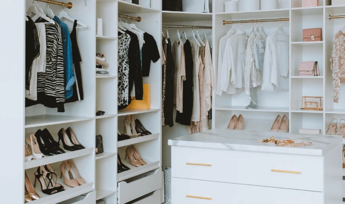 clean and tidy walk-in closet
