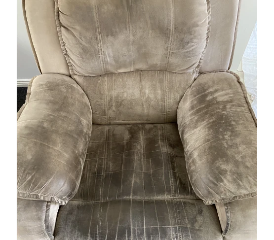 Dirty Fabric Single Recliner Before Cleaning