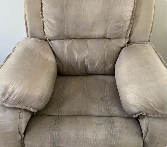 Dirty Fabric Single Recliner After Cleaning