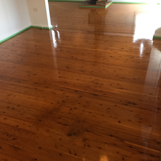 Living Room With Scratched Timber Floor After Timber Restore