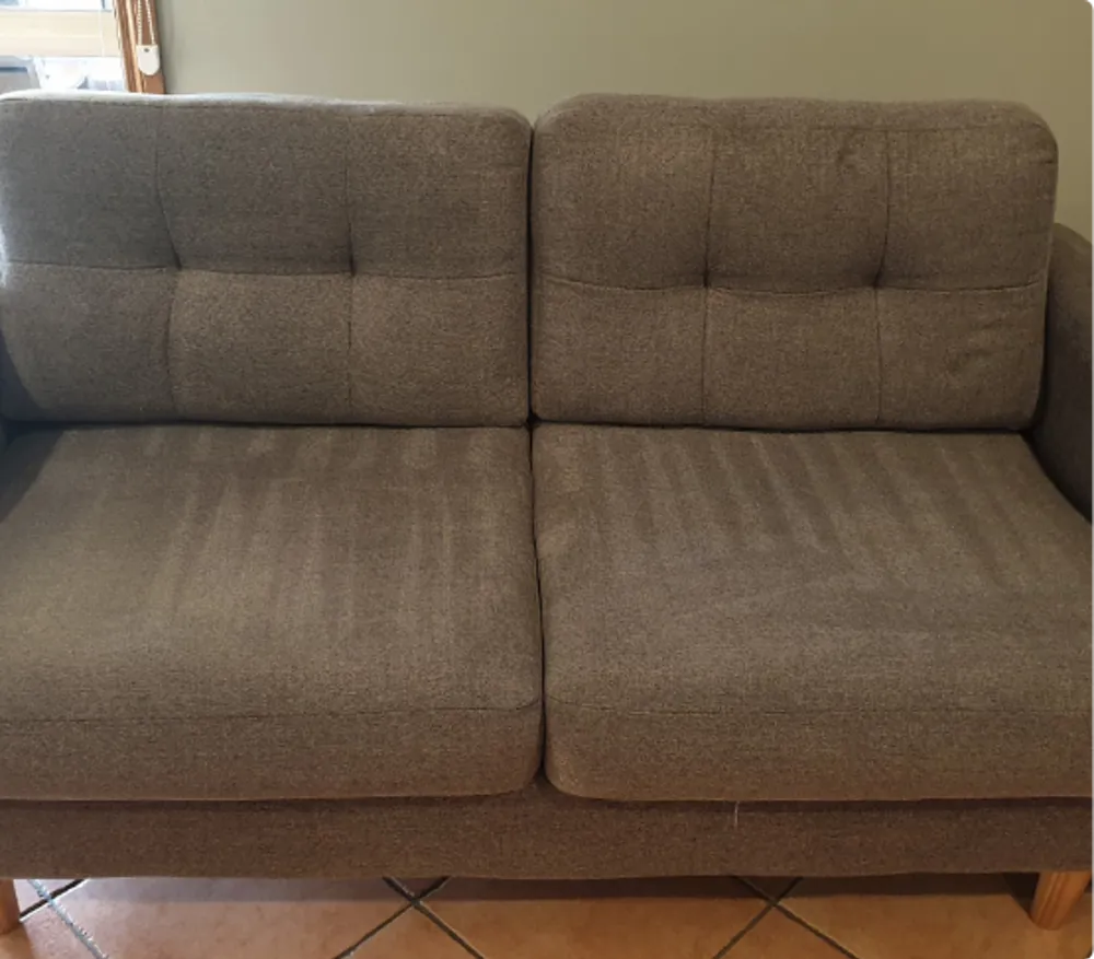 Brown Fabric Sofa With Water Severe Water Stains After Cleaning