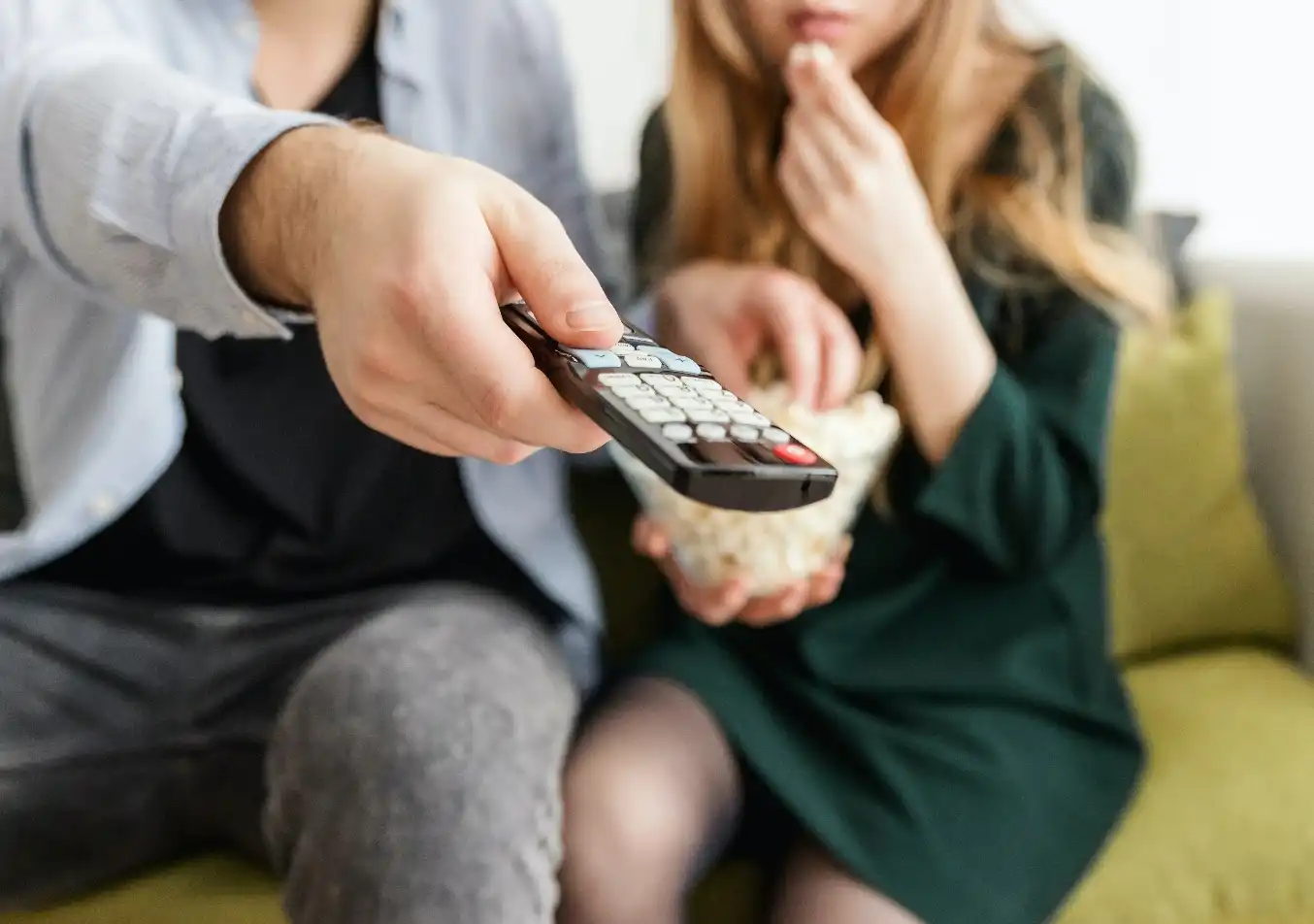 person using the remote control