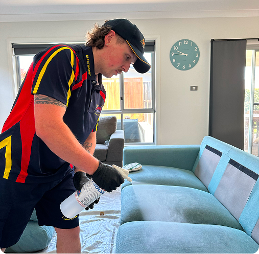 Upholstery Cleaning Step 2 Application Of Dry Cleaning Solutions