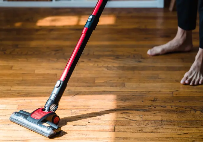 vacuuming hardwood floors