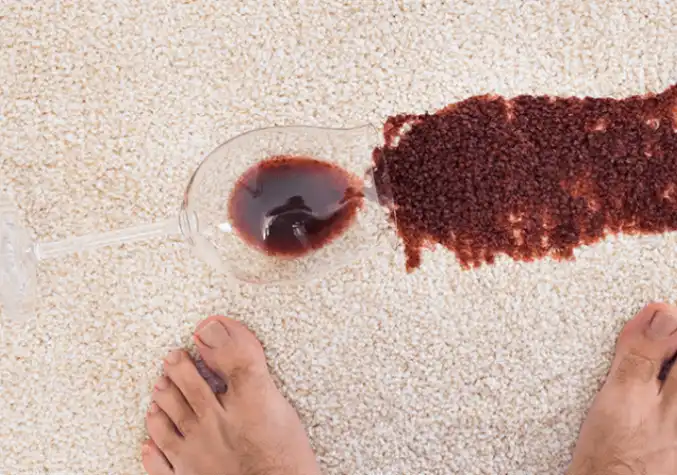 red wine stain on a carpet