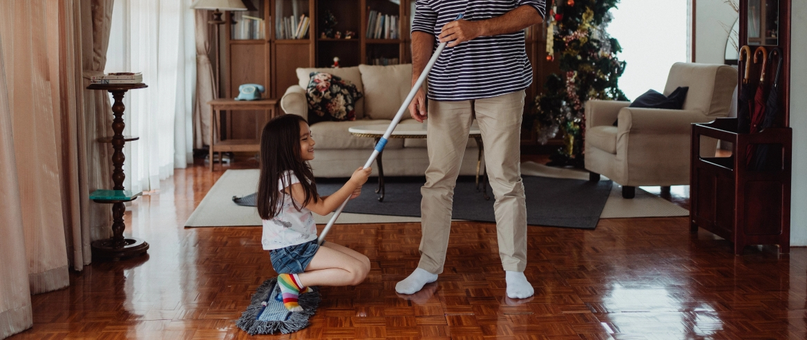 Toddler Cleaning With Dad (1)