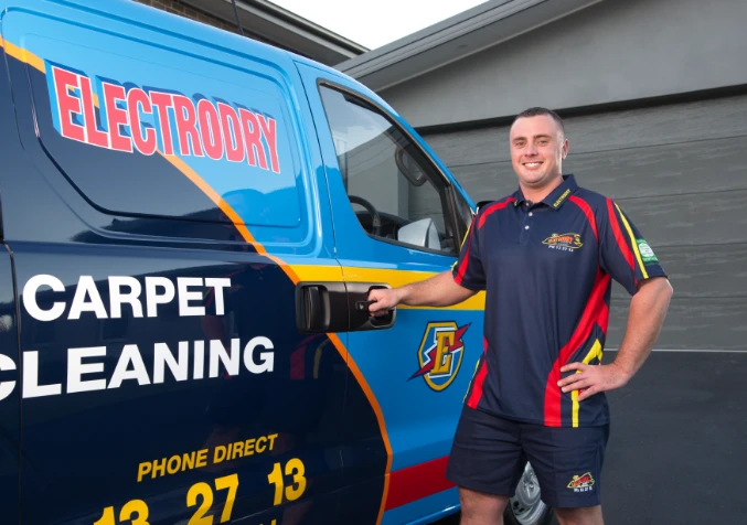 Electrodry professional carpet cleaning technician