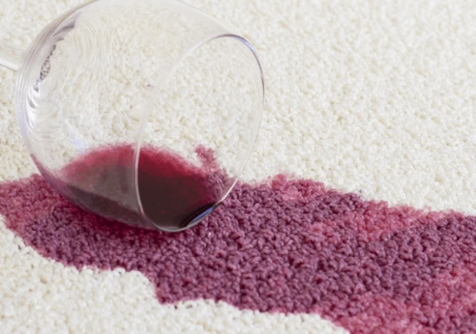 red wine spill on carpet