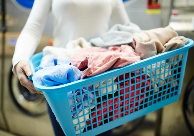 woman with laundry hamper