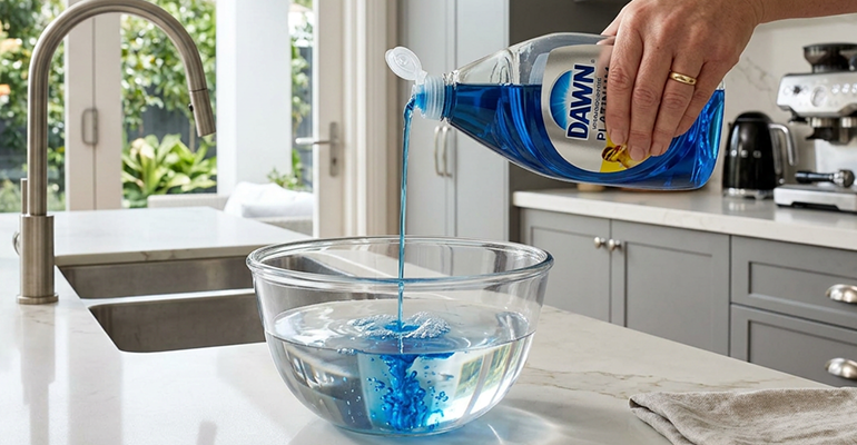 dawn dish soap and water solution