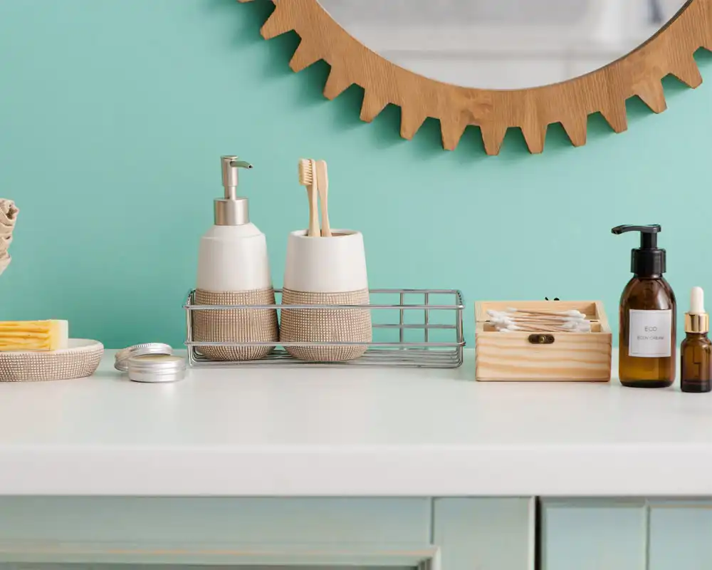 bathroom counter with available space