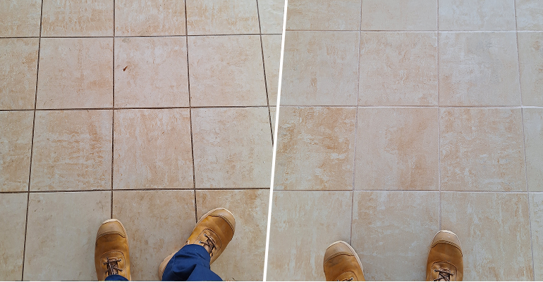 Rental property tiles after professional cleaning improving inspection presentation