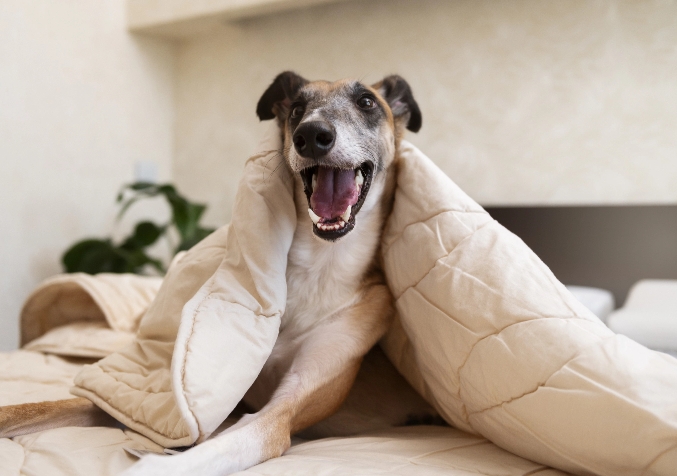 pet hair on bedding