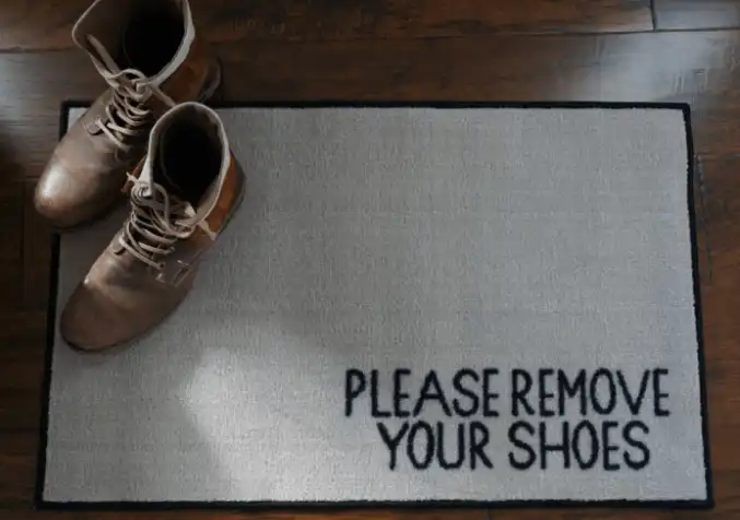 shoes left on the doormat