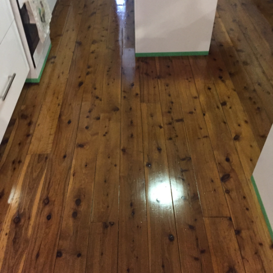 Kitchen Timber Floors With Worn Out Surface After Timber Restore