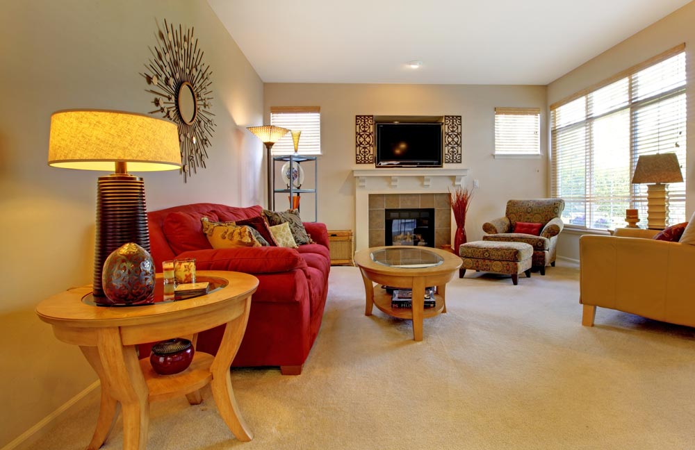 nicely decorated living room