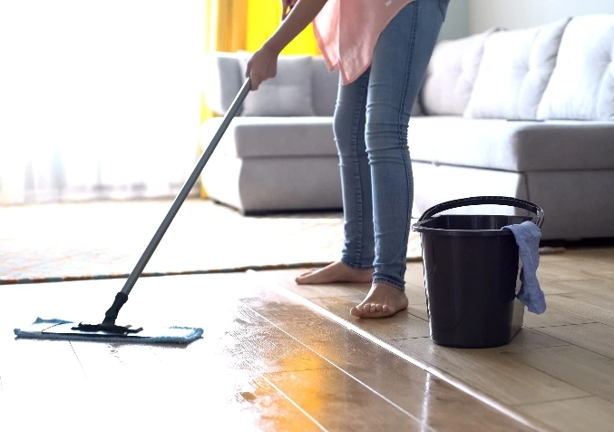 mopping floors