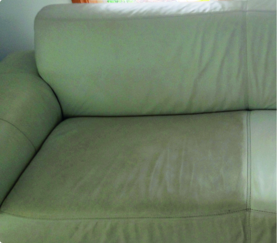 White Couch Before Leather Cleaning