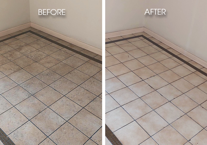 image of before and after tile