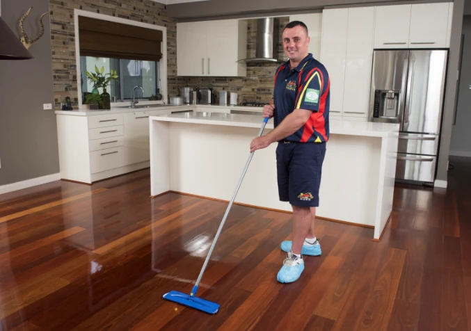 Electrodry wood floor deep cleaning and polishing