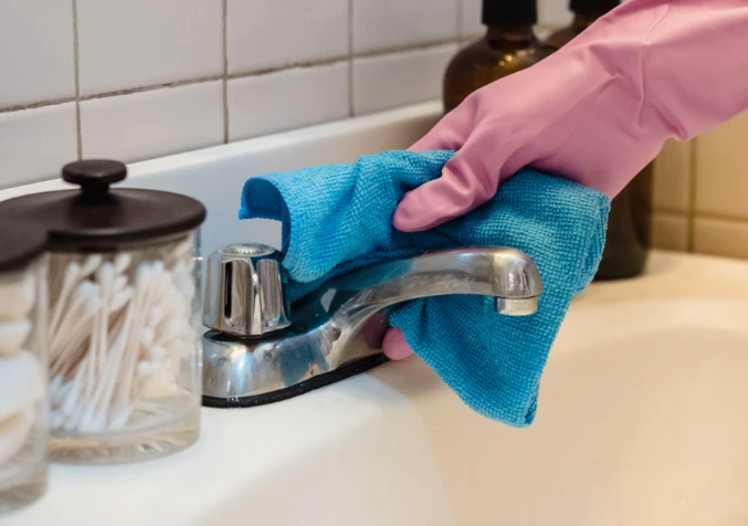 polishing bathroom fixtures with toothpaste