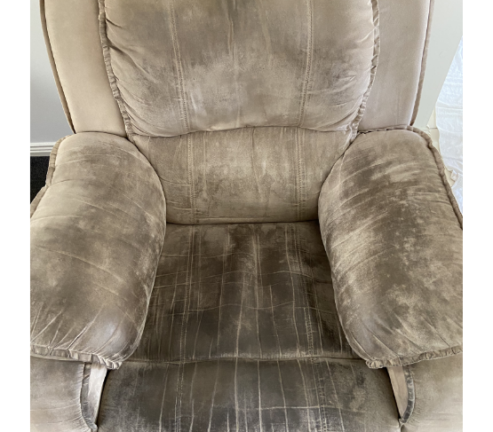 Dirty Fabric Single Recliner Before Cleaning