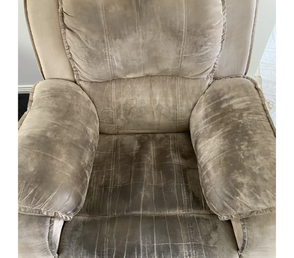 Dirty Fabric Single Recliner Before Cleaning