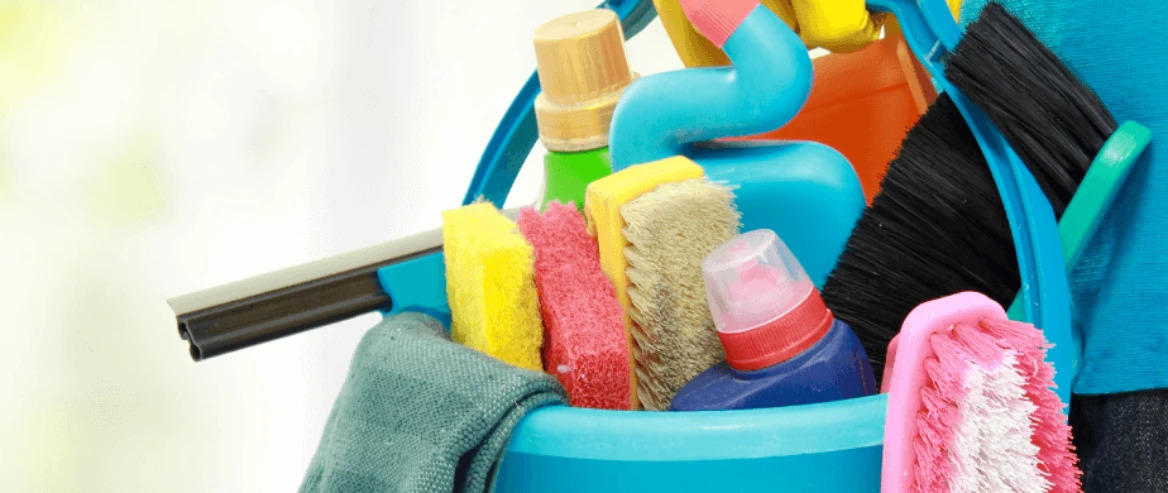 bucket Filled With Cleaning Tools