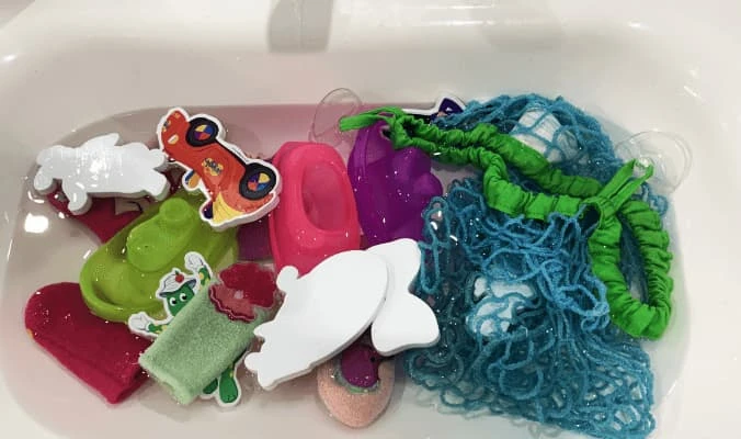 soaking toys in bathtub