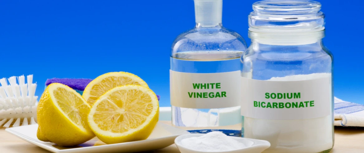 ways to clean with vinegar bi-carb and lemons