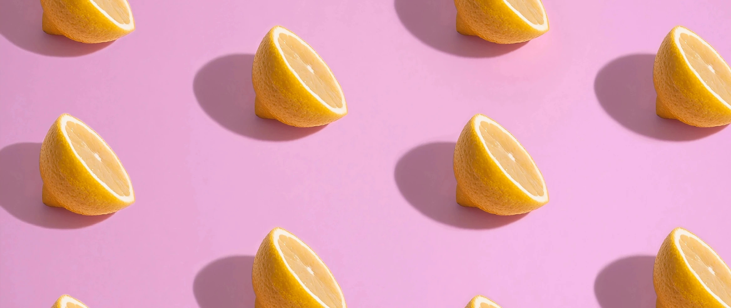 Lemon Halves Pink Background 2X