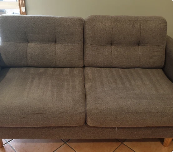 Brown Fabric Sofa With Water Severe Water Stains After Cleaning