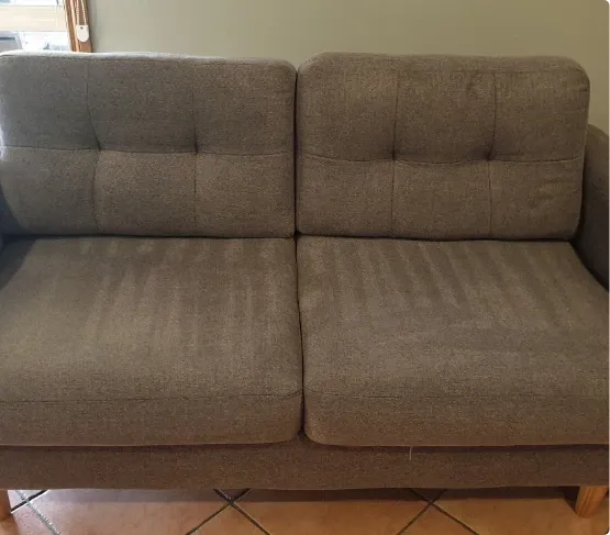 Brown Fabric Sofa With Water Severe Water Stains After Cleaning