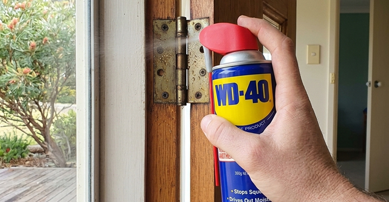 Using WD-40 spray for general household maintenance