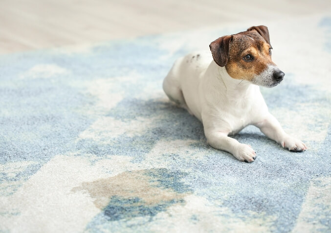 carpet with a puppy pee stain