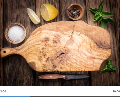 chopping board with spices on the sides