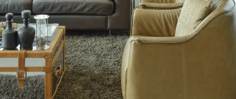 leather sofa in living room